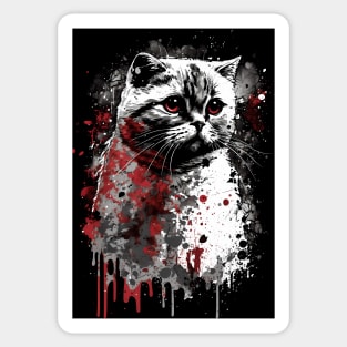 Scottish Fold Cat Portrait Sticker